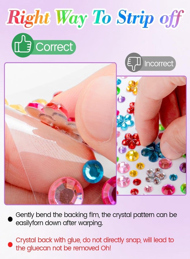 Rasoisof 6124Pcs Gem Stickers-Self-Adhesive Face Jewelry Stickers, Acrylic Gems DIY Crafts, Sparkling Heart-Shaped Rhinestone for Kids, for Party & Holiday Supplies - Image 4
